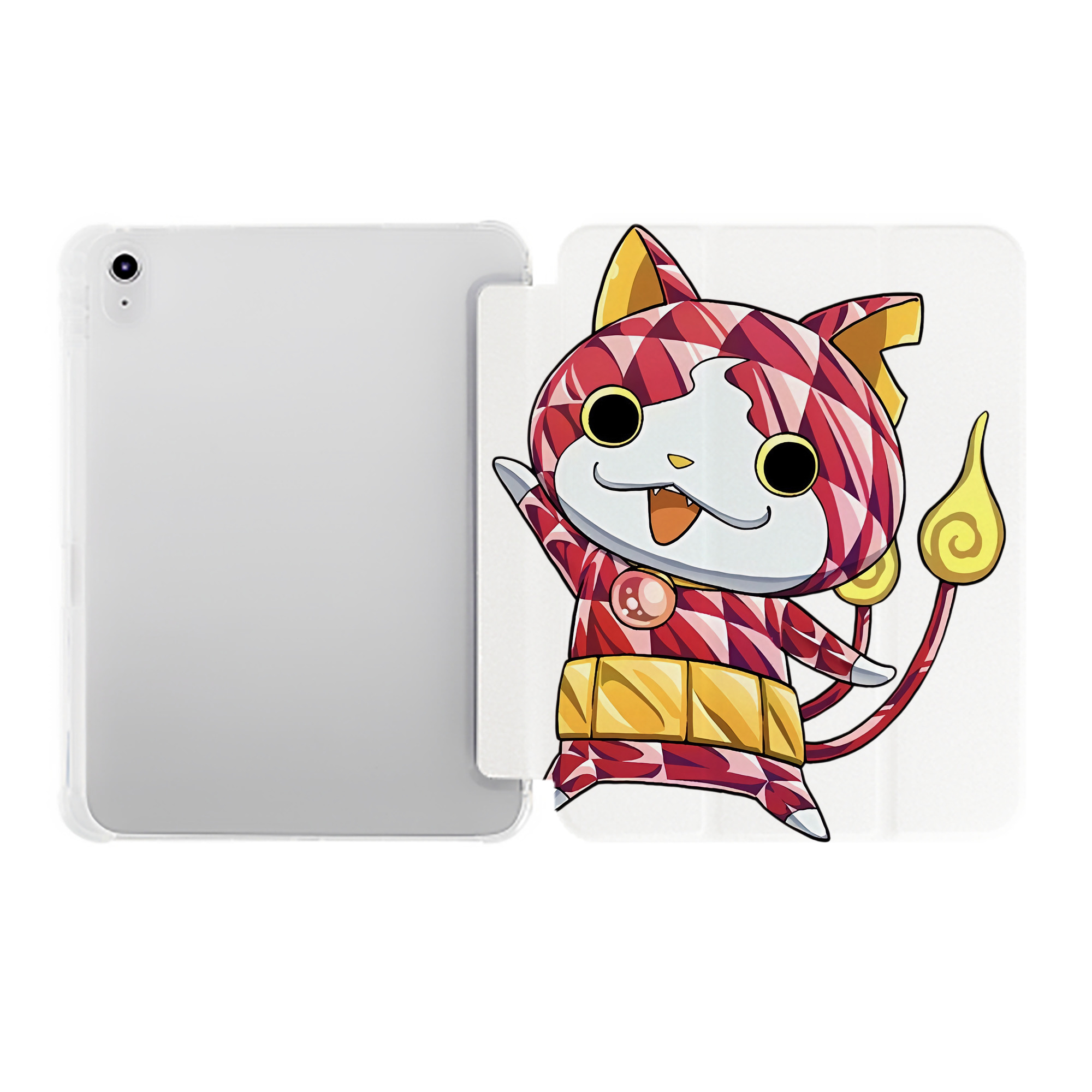 （画像用） 妖怪ウォッチ Yo-kai Watch IPad ケース ペン収納付き 三つ折りスタンド PUレザー×シリコン 対応機種9.5/10.5/10.9インチ